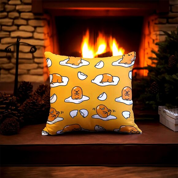 Cute Gudetama the Lazy Egg 18x18 with Throw Pillow Included! Kawaii Ramen NEW - Picture 3 of 6